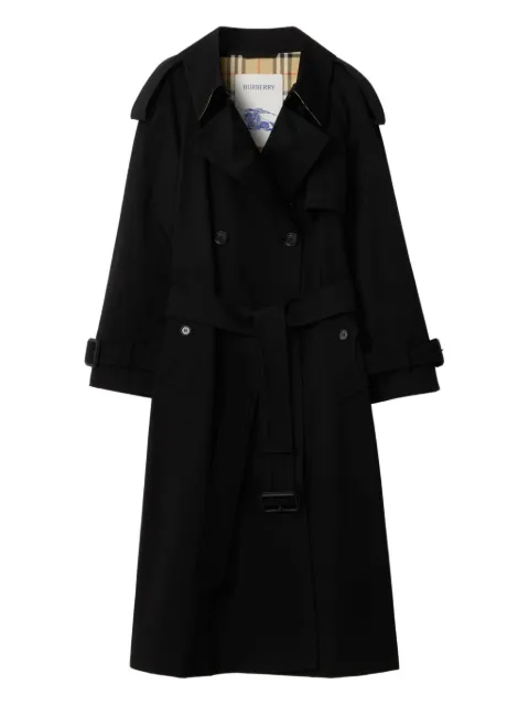 Burberry long gabardine Fitzrovia trench coat Black 8120702