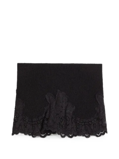 Valentino Garavani VLogo Signature cashmere and lace headband Black WHI01MGTD