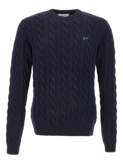 Sun68 cable-knit logo sweater Blue K4513807