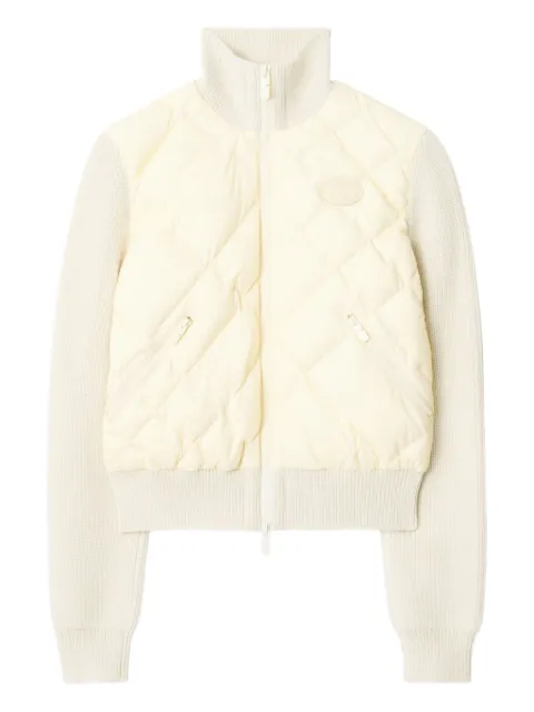 Burberry check-stitch nylon and wool jacket White 8118256