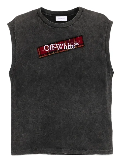 Off-White logo patched bookish T-shirt Grey OWAC018F25JER0011301