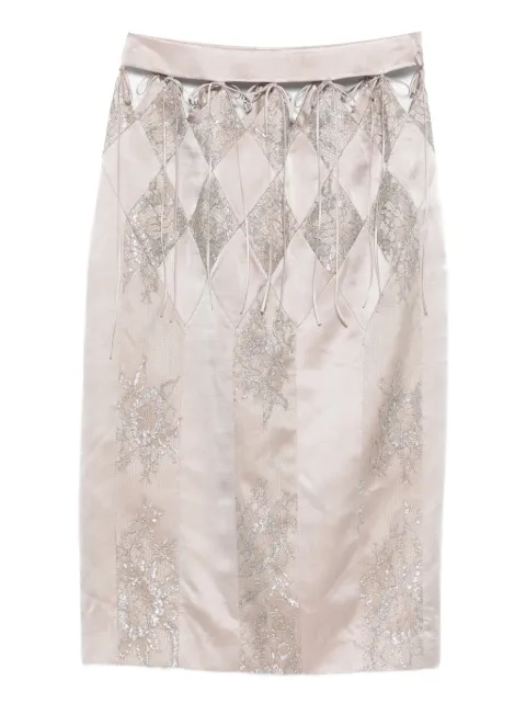 Botsi Lumiere diamond-lace midi skirt Neutrals KRLS25P