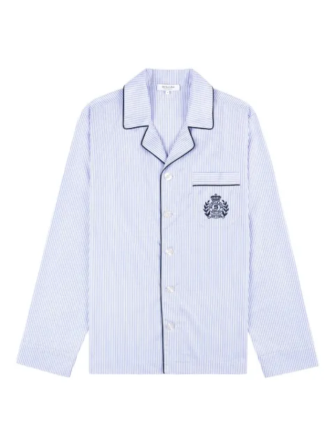 Sporty & Rich striped embroidered top Blue SI02164243
