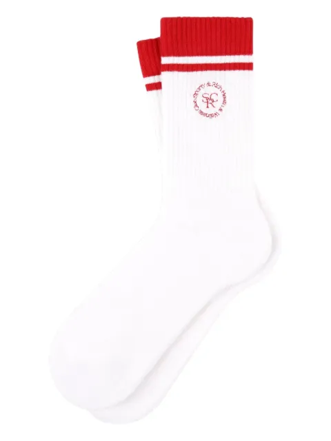 Sporty & Rich ribbed logo socks White AC02764305WH52