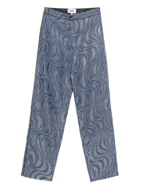 Botsi illusion-print trousers Blue KRDIT25B
