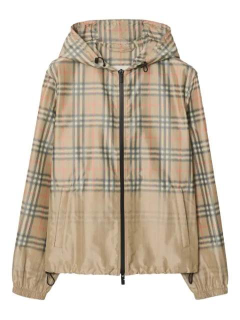 Burberry gradient Check newport hooded jacket Neutrals 8118831