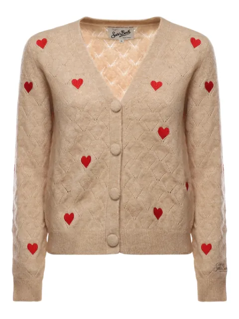 MC2 Saint Barth heart-motif cardigan Neutrals DNN0001