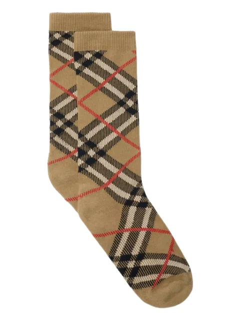 Burberry Check cotton blend socks Neutrals 8119722