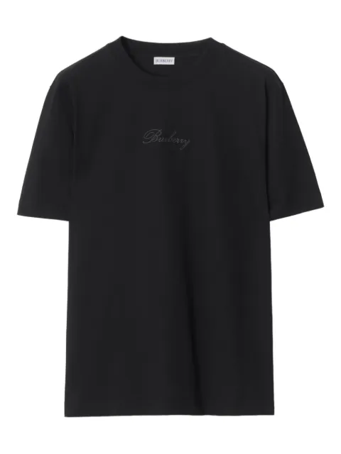 Burberry Check cursive logo cotton T-shirt Black 8119183