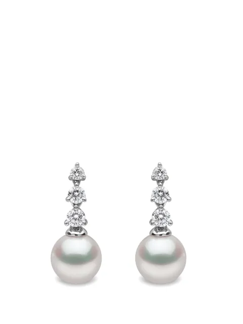 Yoko London 18K white gold akoya pearl and diamond earring Silver QYE24027X