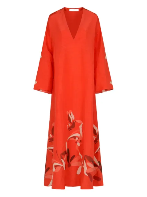 Raquel Diniz Lena printed V-neck maxi dress Orange 5L00015NSL00020586G004