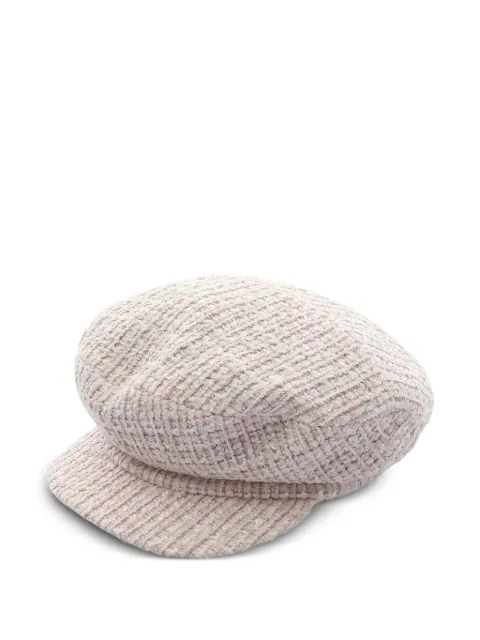 CHANEL Pre-Owned 1986-1988 Coco Mark tweed casquette hat Neutrals 1021063