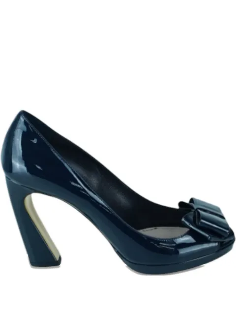 Miu Miu Pre-Owned 95mm peep-toe bow sandals Blue 2053694