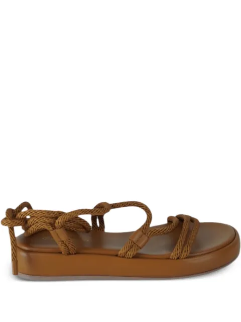 Gianvito Rossi leather flap sandals Brown 2053704