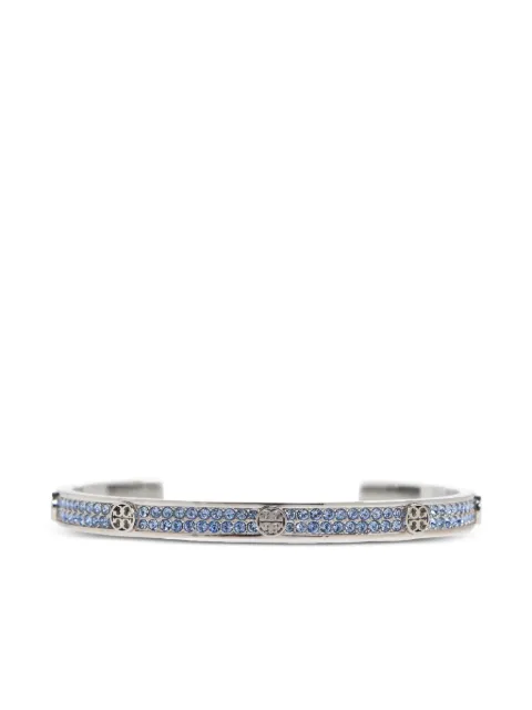 Tory Burch rhinestone-embellished logo bracelet Silver 176699
