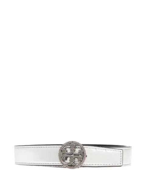 Tory Burch Double T motif-embellished buckle belt Silver 175055