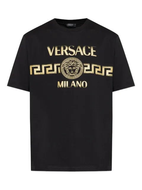 Versace Medusa-print cotton T-shirt Black 10133021A16705