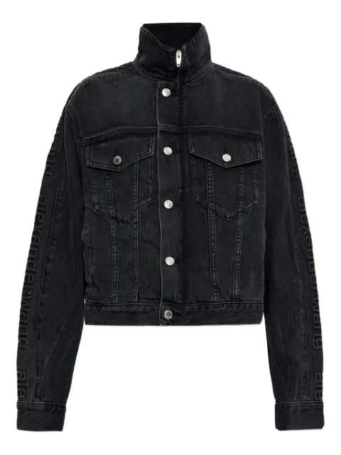 Alexander Wang zip-up denim jacket Black 4DC1262961031