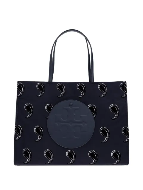 Tory Burch Ella paisley-pattern Double T motif tote bag Blue 178284