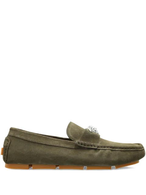 Versace La Medusa suede driver shoes Green 10198821A09892