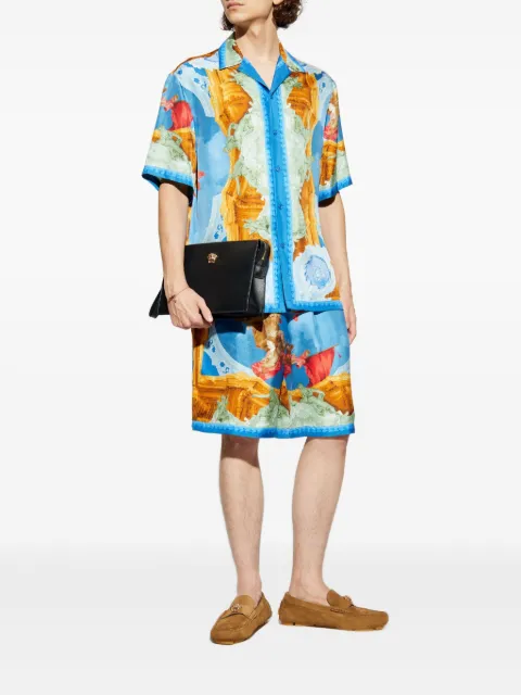 Versace Gallery silk shorts Blue 10024761A16095