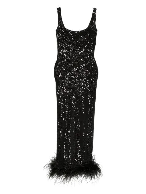 Atu Body Couture sequin feather dress Black AT26104