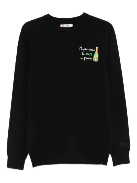 MC2 Saint Barth Heron embroidered crew-neck sweater Black HER002403481L