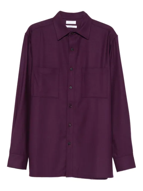 Cellar Door chest-pocket button wool shirt Purple WA950551