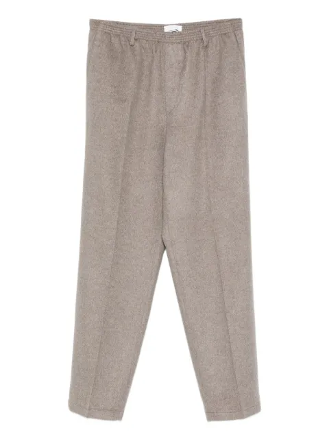 Cellar Door elasticated-waistband cashmere trousers Brown WA110016BL