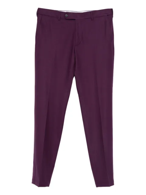 Cellar Door tapered-leg buttoned wool trousers Purple WA110198