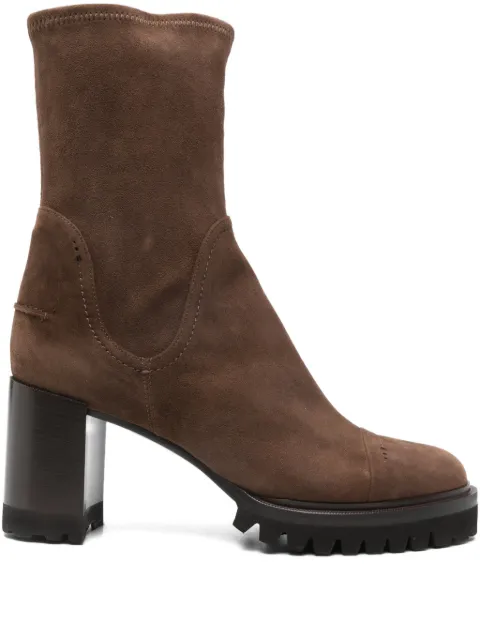 TRUMAN´S 80mm block-heel lug-sole boots Brown 4227
