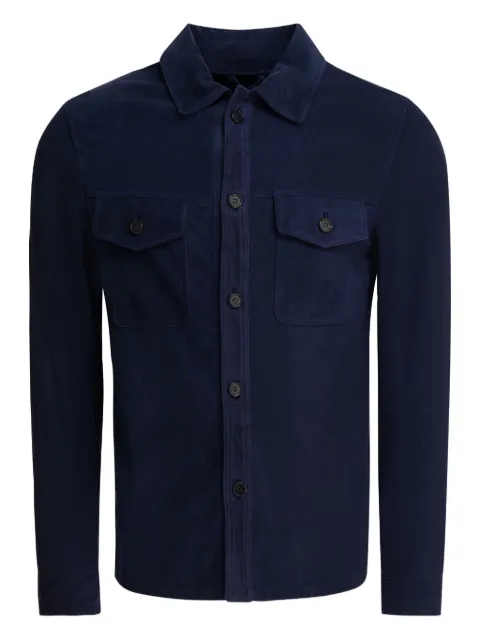 ALTUM flap-pocket suede jacket Blue OVERSHIRTSUEDEBLUE