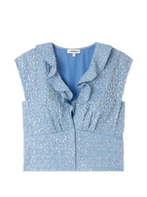 SANDRO sequin top Blue SFPTO00898