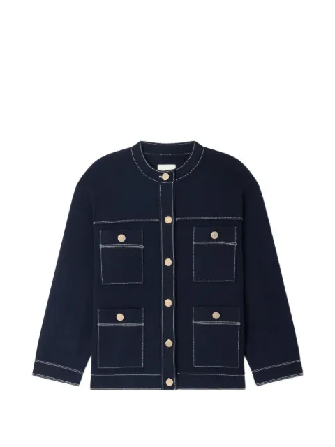 SANDRO contrast stitch cardigan Blue SFPCA01369
