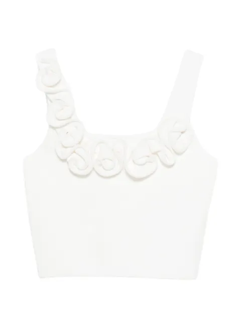 SANDRO floral knit crop top White SFPPU02761