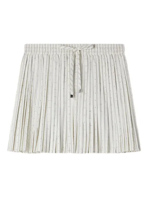 SANDRO mini striped rhinestone A-line skirt Neutrals SFPJU01563