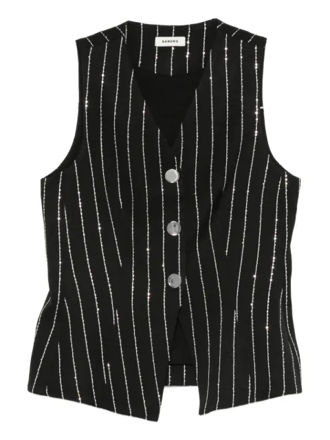SANDRO striped waistcoat Black SFPVE01308