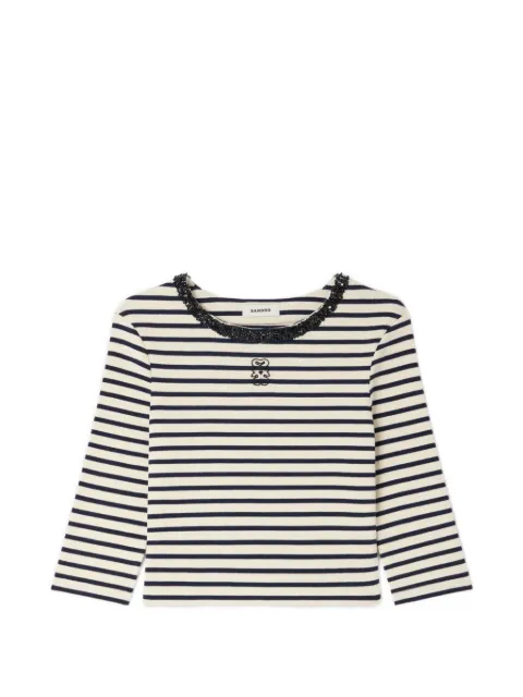 SANDRO striped-pattern top Neutrals SFPTS01809