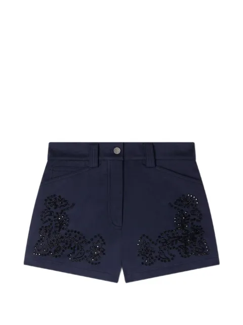 SANDRO embroidered cotton shorts Blue SFPSH00564