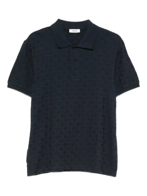 SANDRO square cross jacquard polo Blue SHPTS01778