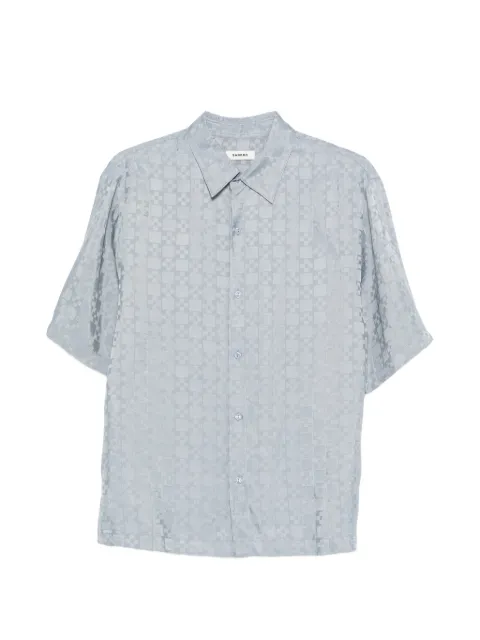 SANDRO square cross loose-fit shirt Blue SHPCM01644