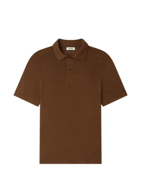 SANDRO linen polo shirt Brown SHPTS00378
