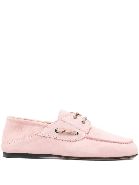 SANDRO suede boat shoe loafers Pink SFACH01418