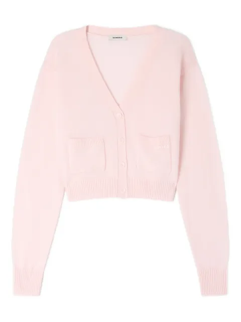 SANDRO V-neck cropped cardigan Pink SFPCA01387