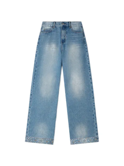 SANDRO rhinestone-embellishment straight jeans Blue SFPJE00783