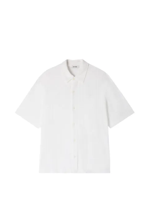 SANDRO square cross cotton jacquard shirt White SHPCM01622