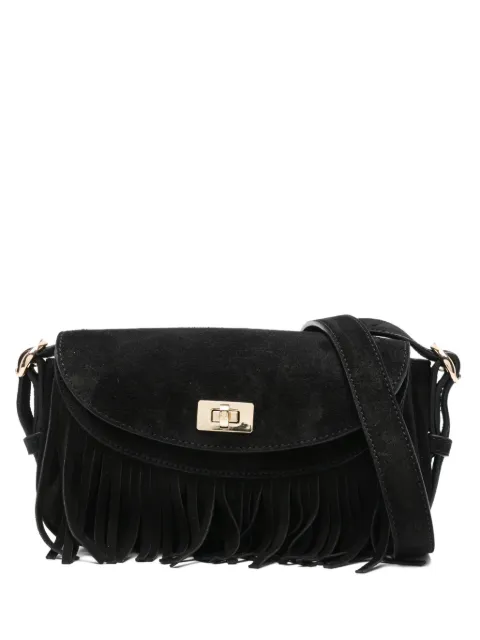 SANDRO mini fringed crossbody bag Black SFASA01654