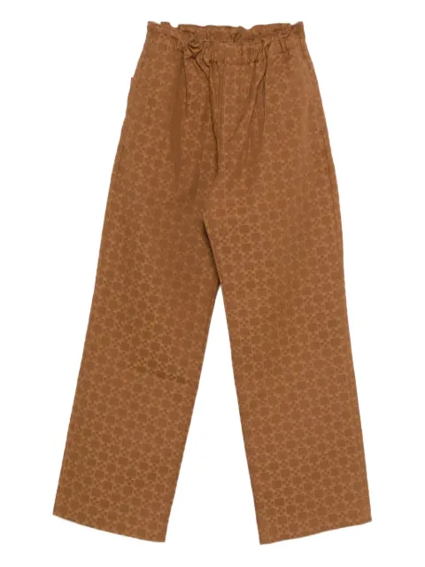 SANDRO patterned wide-leg jeans Brown SHPJE00798