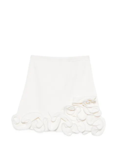 SANDRO mini floral knit skirt White SFPJU01637