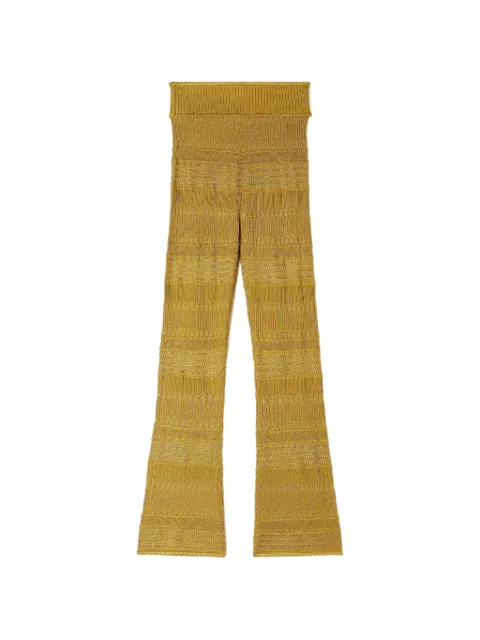 SANDRO pointelle knit trousers Green SFPPA01936